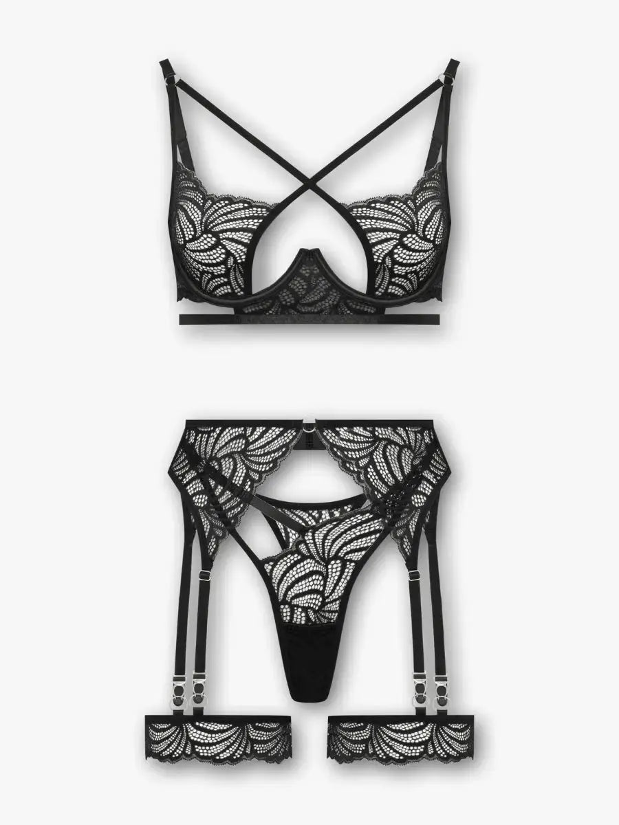Emma Lingerie & Garter Set Mono Shyla